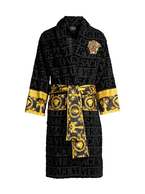 versace robe black gold|Versace housecoat.